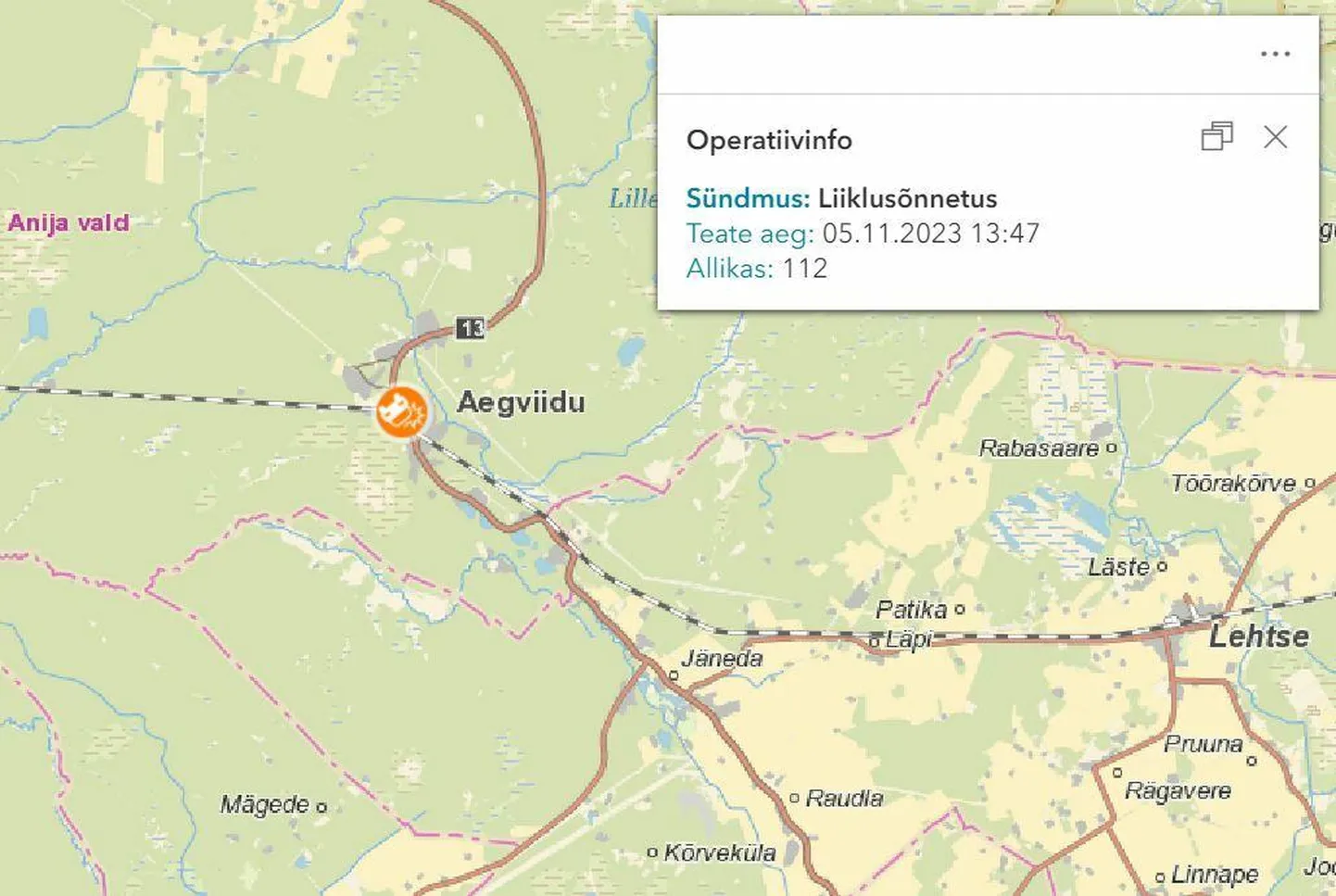 Aegviidu alevis kukkus 51-aastane rattur oma sõiduriistaga ümber.