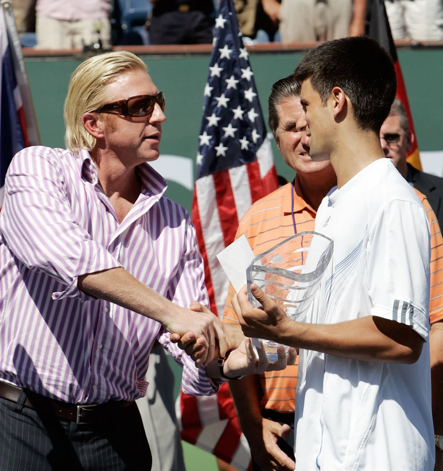 Boris Becker (vasakul) ja Novak Djokovic 2007. aastal.