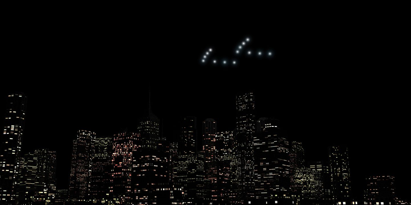 Tundmatud lendavad objektid öises taevas. Pilt on illustreeriv