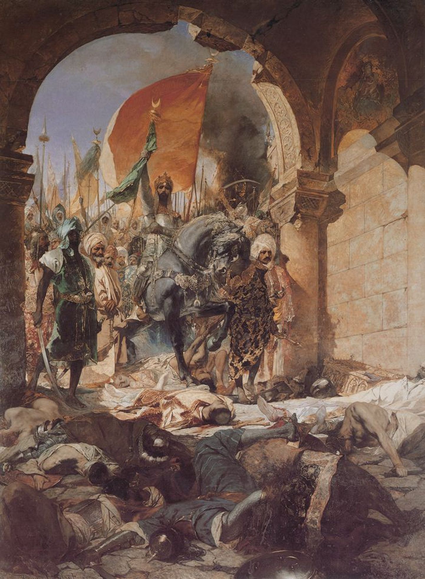 Benjamin Constanti  maal (1876) kujutab Mehmet II sisenemist Konstantinoopolisse.