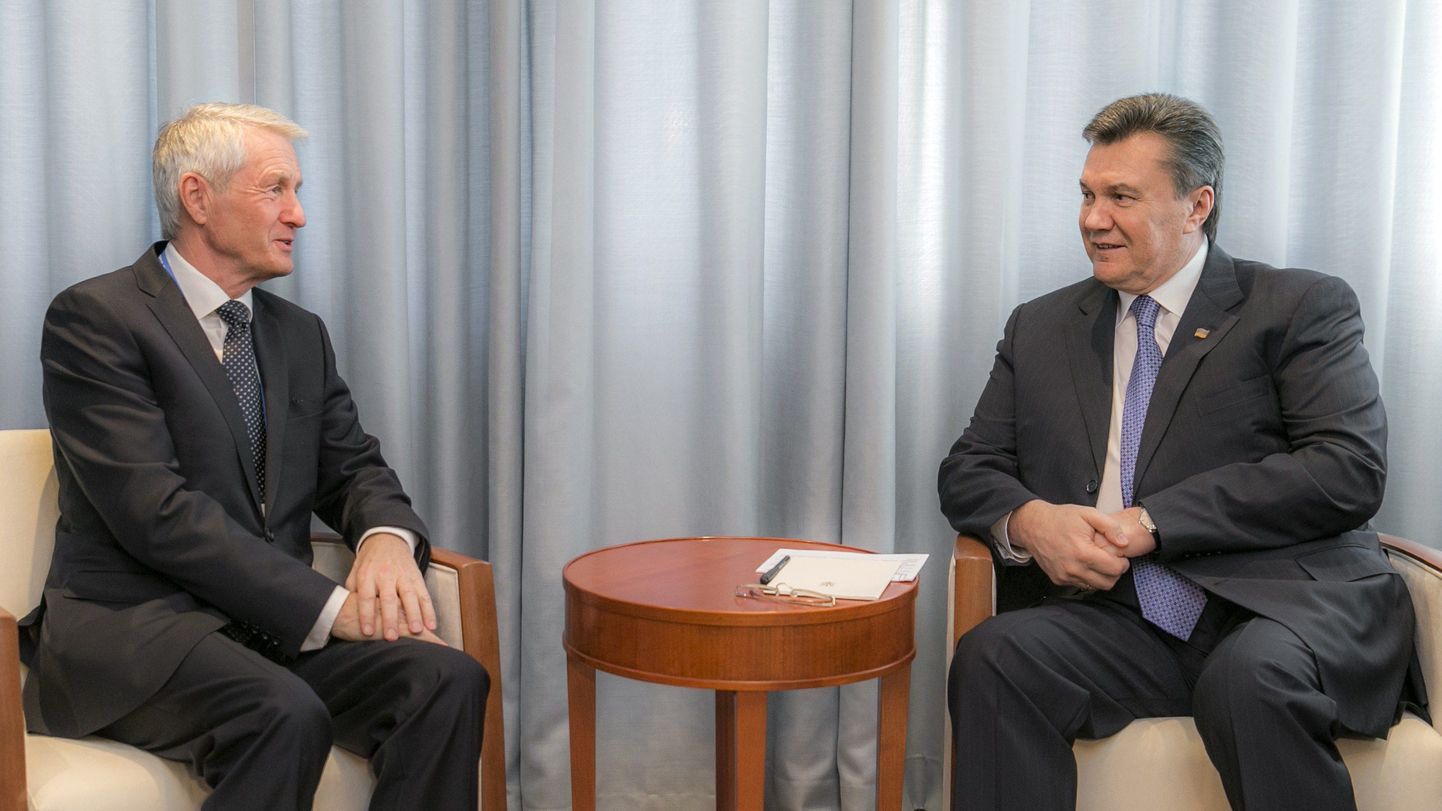 Thorbjørn Jagland ja Viktor Janukovõtš.