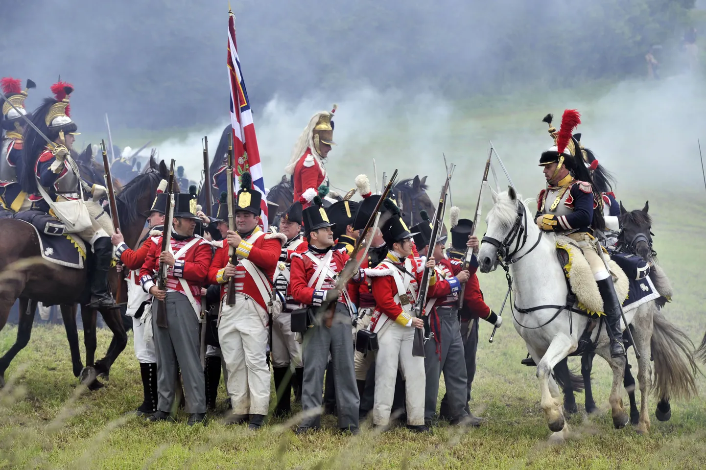 Waterloo lahingu rekonstruktsioon.