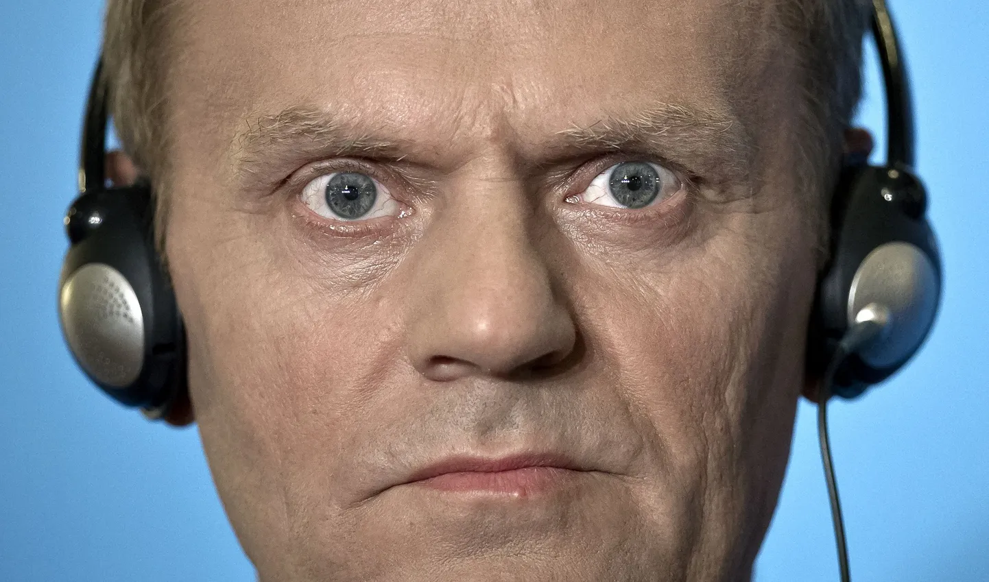 Poola peaminister Donald Tusk tänavu juunis Bukarestis toimunud pressikonverentsil.