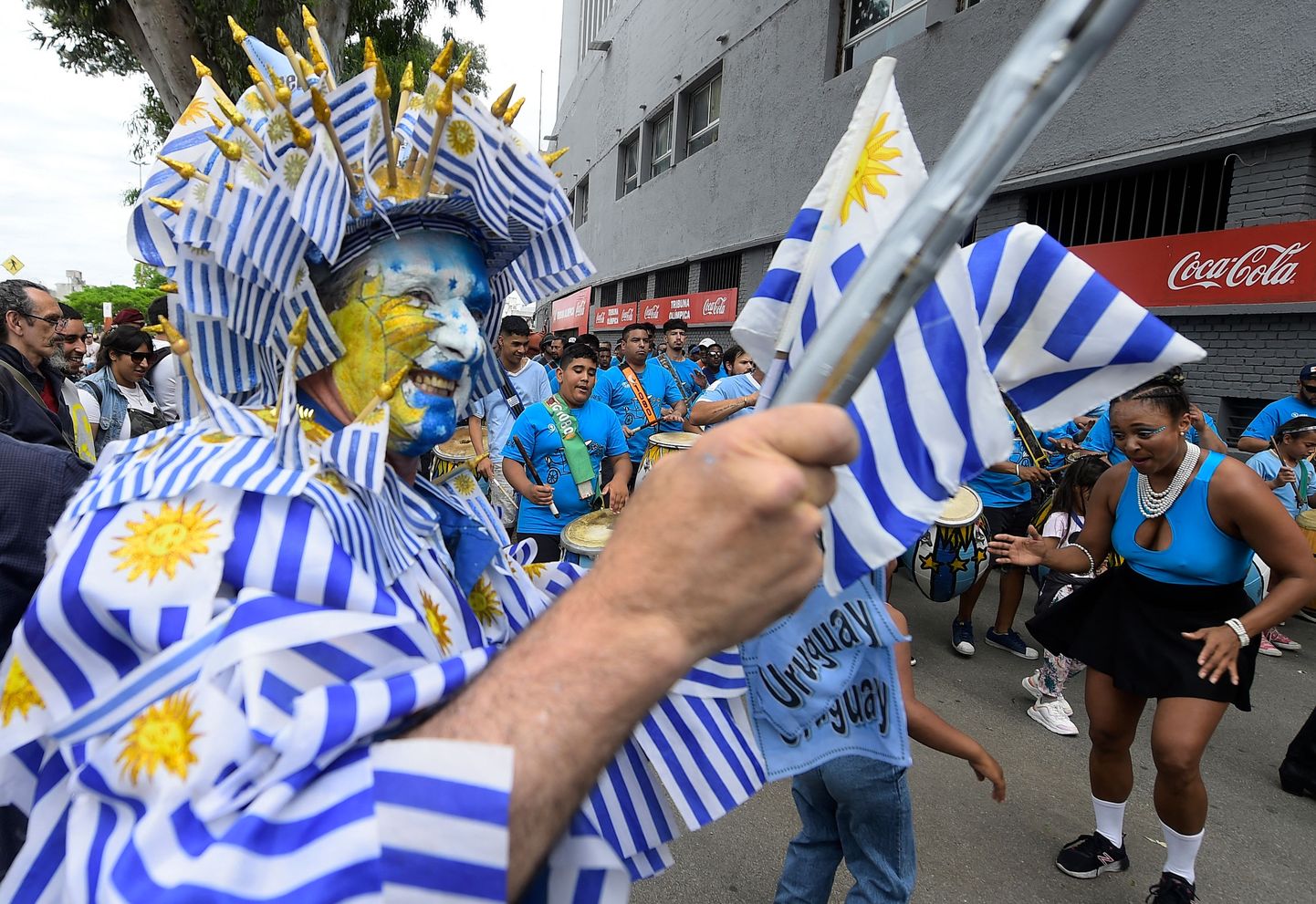 Uruguay jalgpallikoondise fännid.