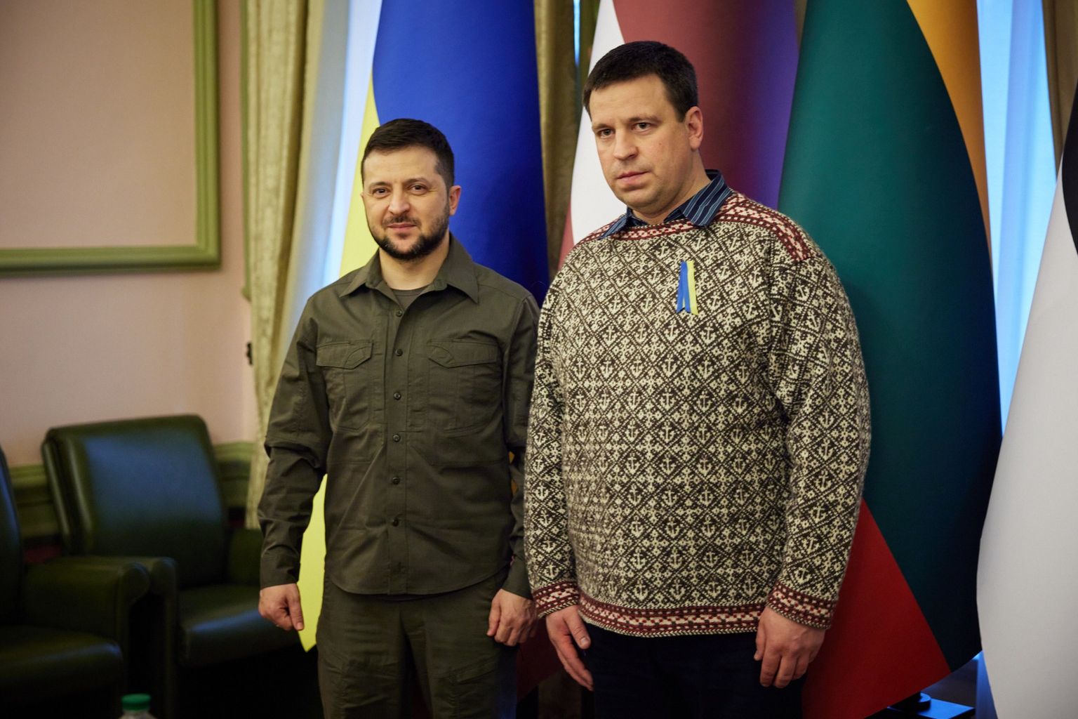 Юри Ратас с Владимиром Зеленским в Киеве. Фото иллюстративное.
