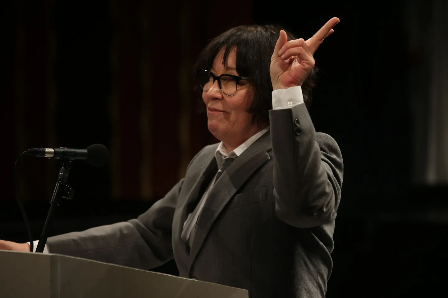 NO99 aktsioon «Savisaare kõne rahvale». Savisaar (Marika Vaarik).