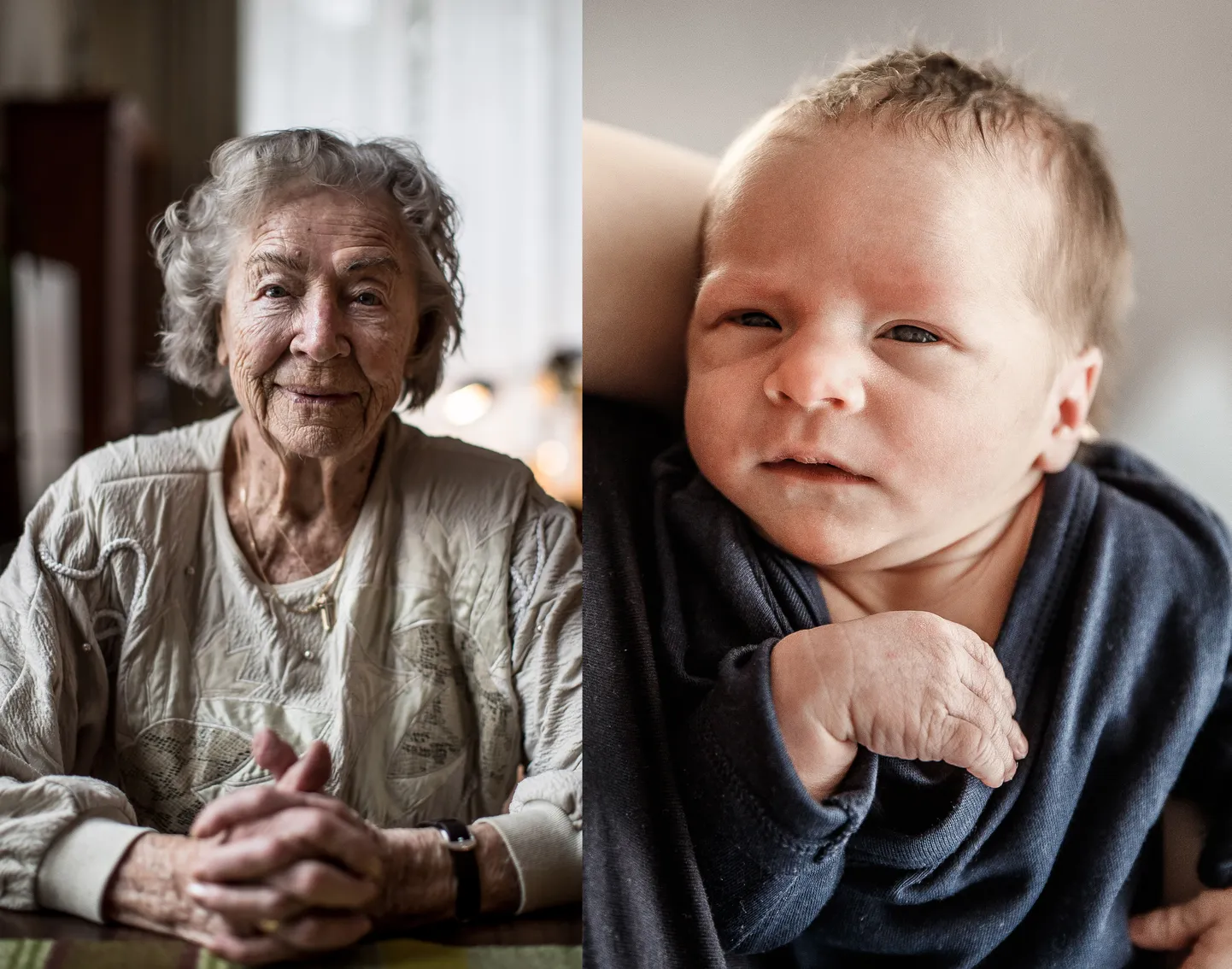1918. aastal sündinud Linda Erika Kääramees ja 2018. aastal sündinud Elisabeth Vaht