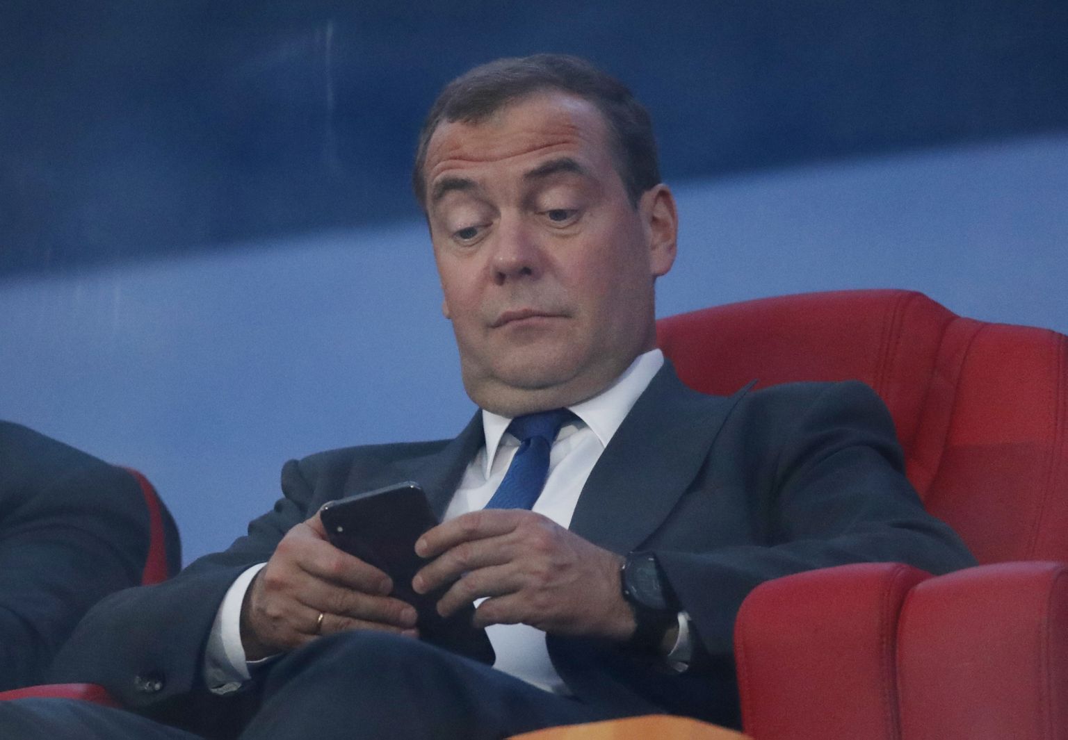 Дмитрий Медведев на церемонии открытия "Европейский игр", стадион Динамо, Минск, Беларусь, 21 июня 2019 года