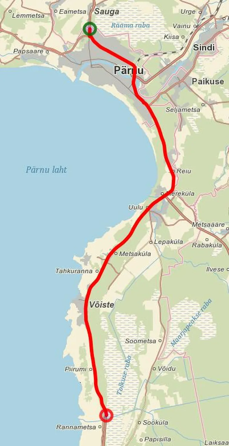 Teemärgistustööd Tallinn-Pärnu-Ikla liinil.