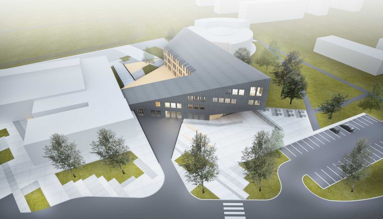 Tulevase Jõhvi põhikooli arhitektuurikonkrusi võidutöö "Tujukuju".