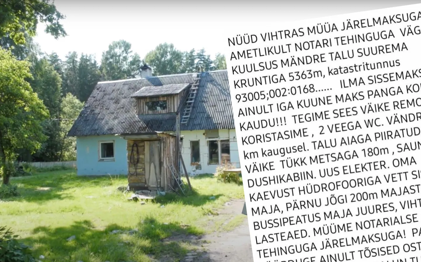Vihtra maja taas müügis.
