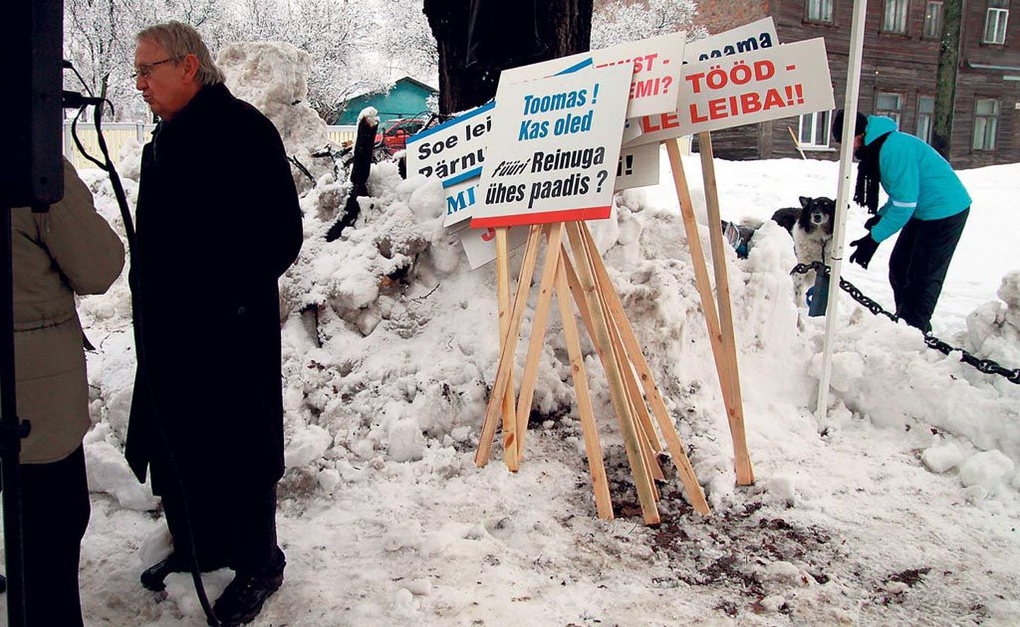 Pikettijad haaravad plakatite järele taas 27. jaanuaril, mil tuleb kokku Pärnu linnavolikogu.