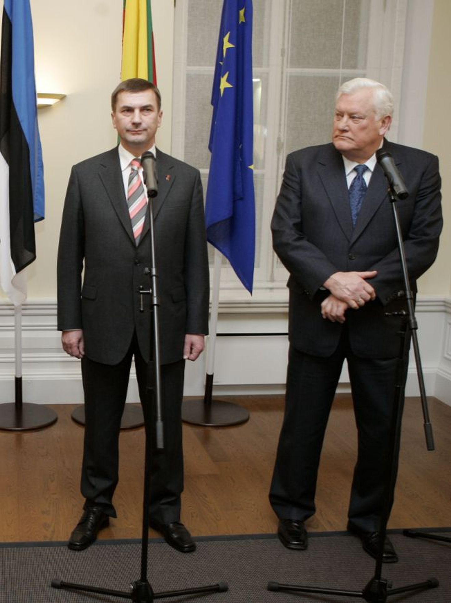 Peaministrid Andrus Ansip ja Algirdas Brazauskas Tallinnas.