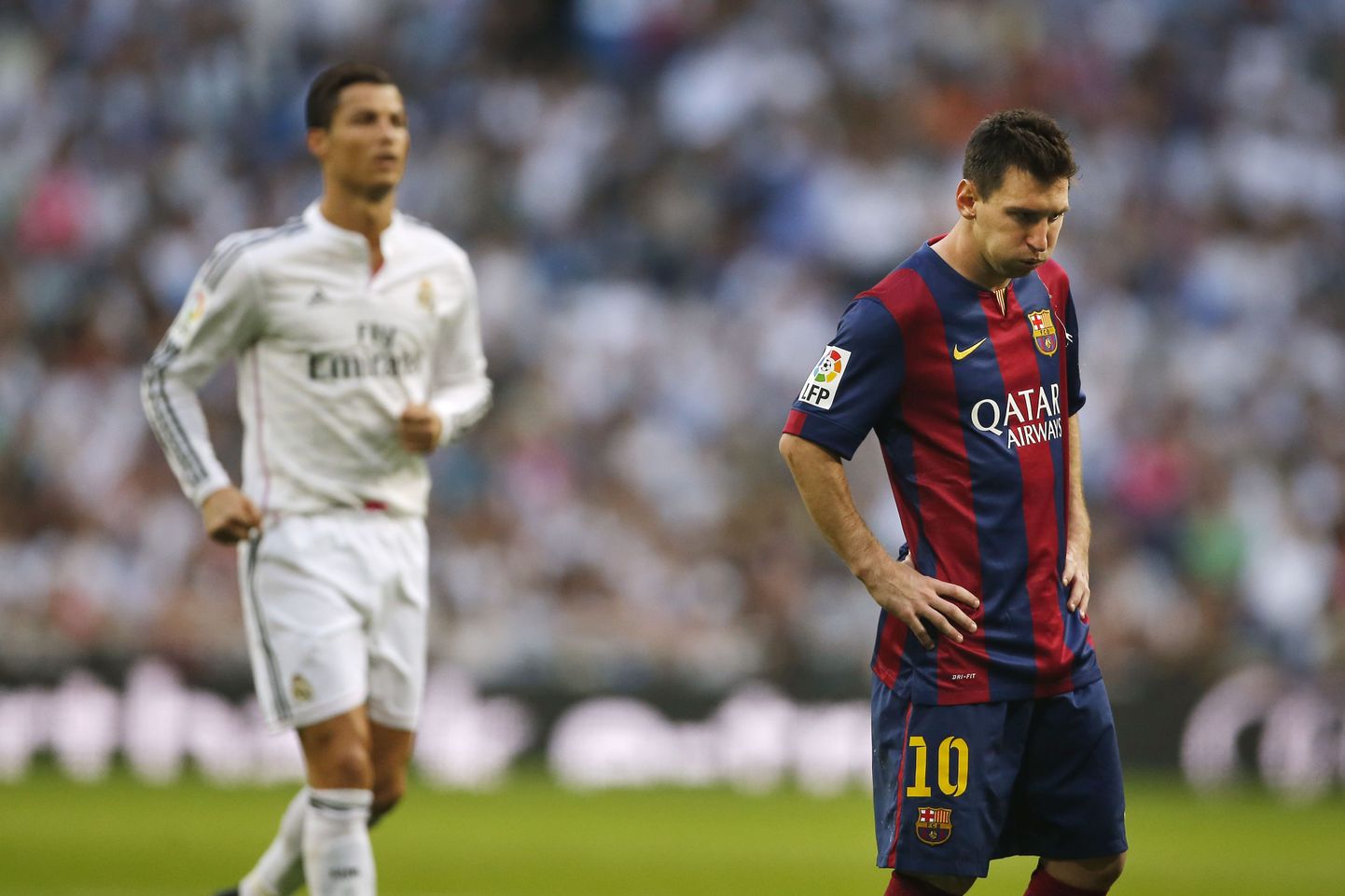 Lionel Messi (esiplaanil) ja Cristiano Ronaldo.