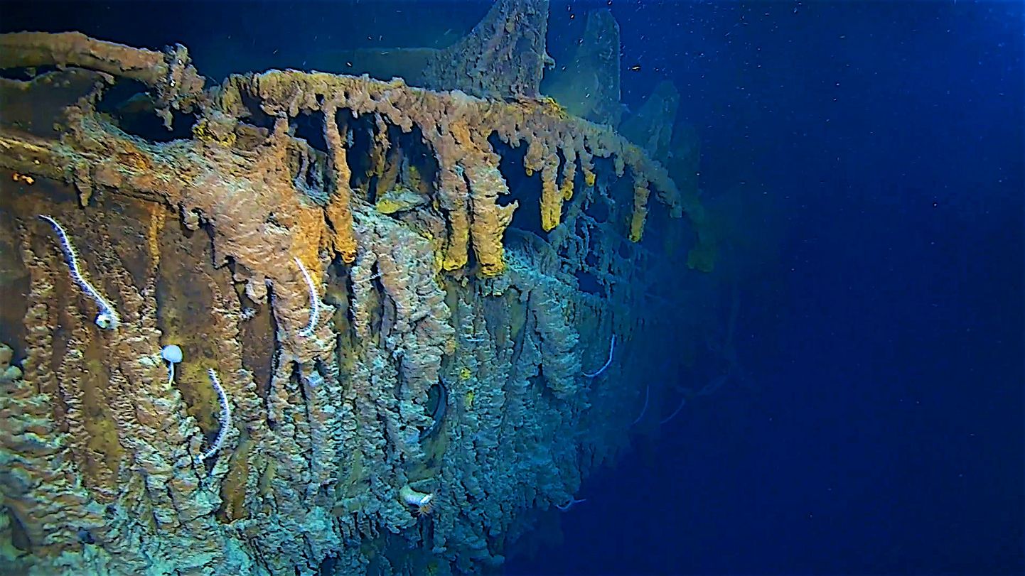 Kaader 2019. aasta sügisel tehtud videost, millel on näha Titanicu vrakki