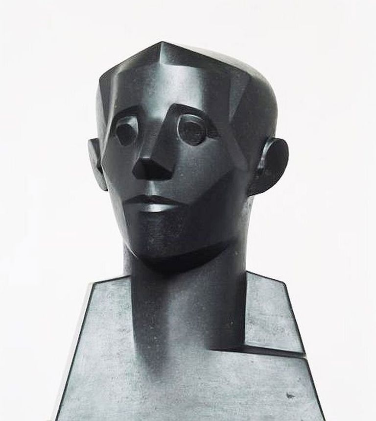 Emīls Melderis. Pāvila Rozīša portrets. 1921. Pulēts melnais granīts