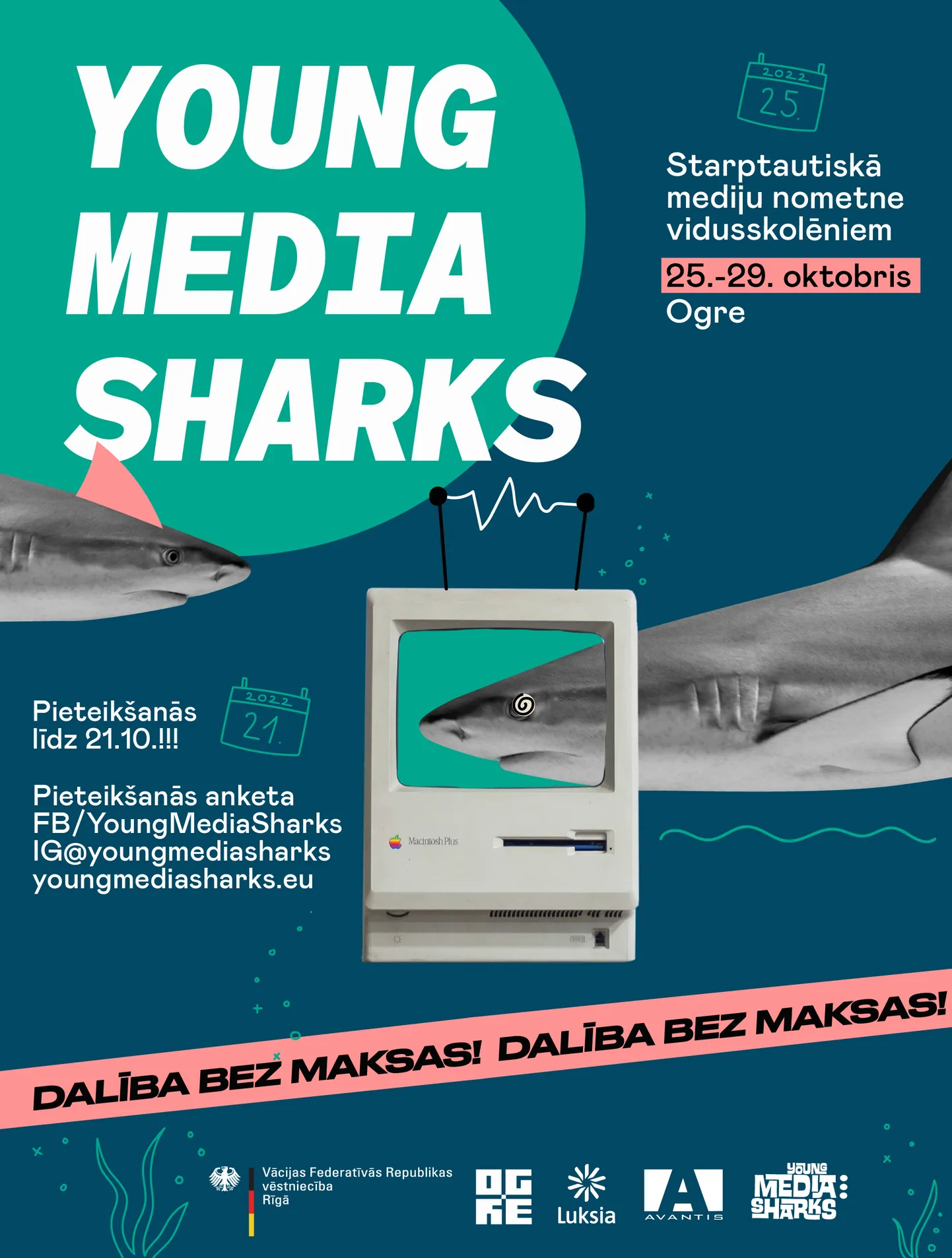 Sākusies pieteikšanās jauniešu mediju nometnei "Young Media Sharks"