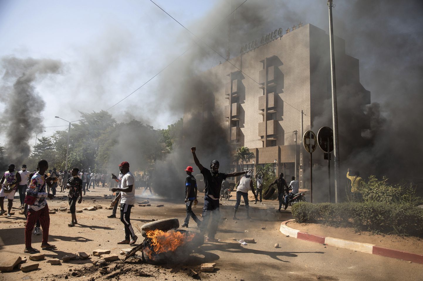Valitsusvastased meeleavaldajad Ouagadougous.