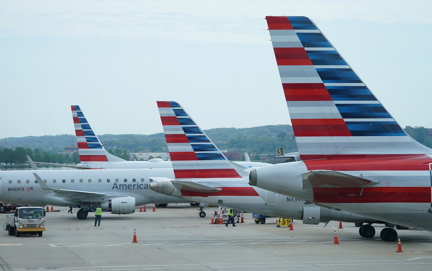 American Airlinesi lennukid Washingtonis Reagani-nimelisel lennuväljal.