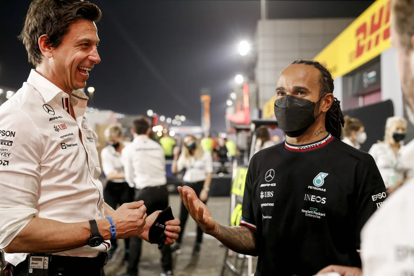 Toto Wolff koos enda esisõitja Lewis Hamiltoniga.