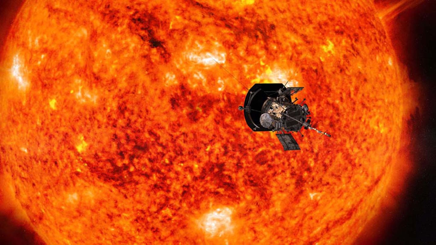 NASA kunstniku arvutijoonistus Parker sondist Päikese juures