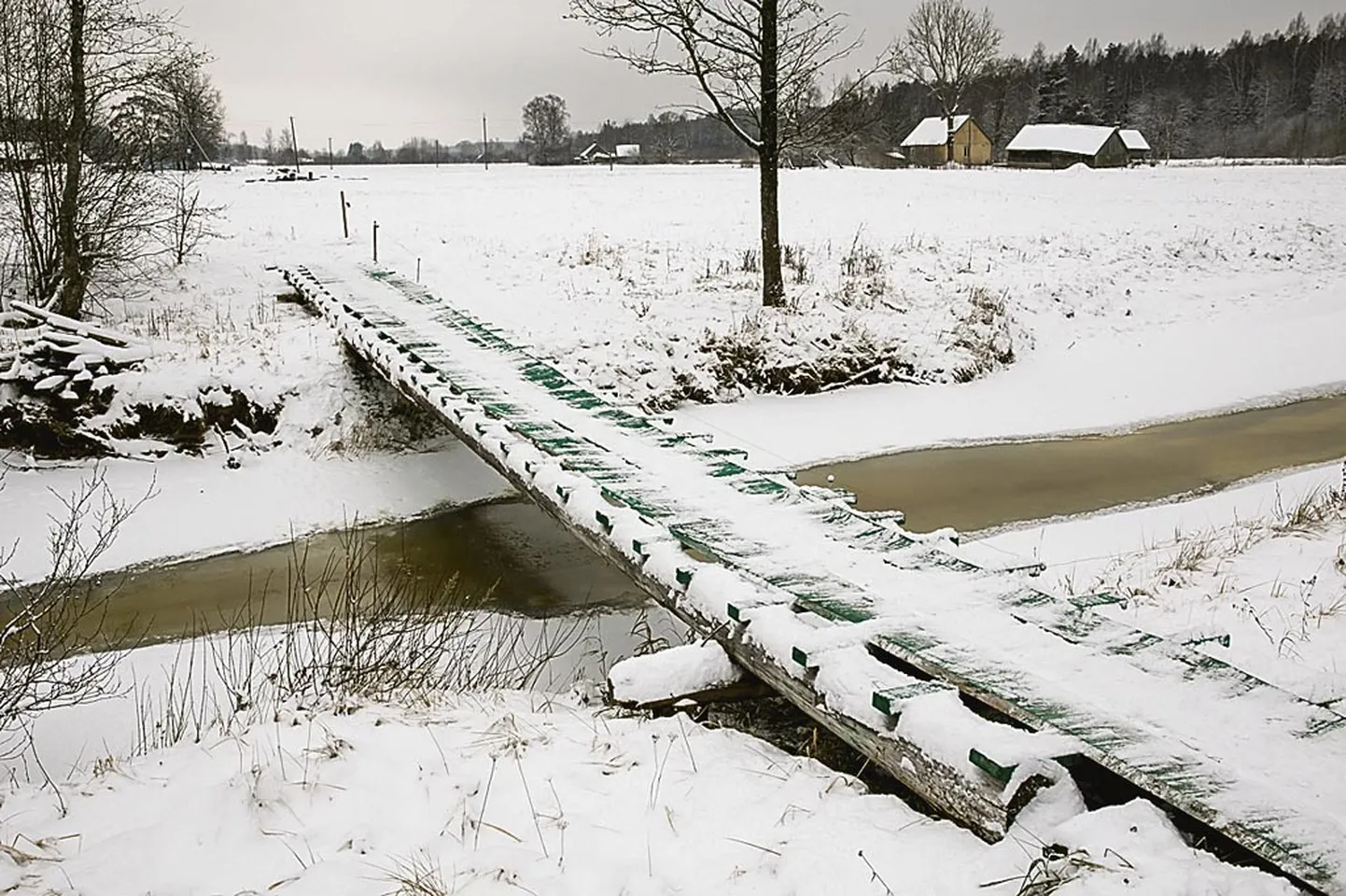 Otse üle laia Timmkanali on kohalikud ehitanud endale rippsildu.