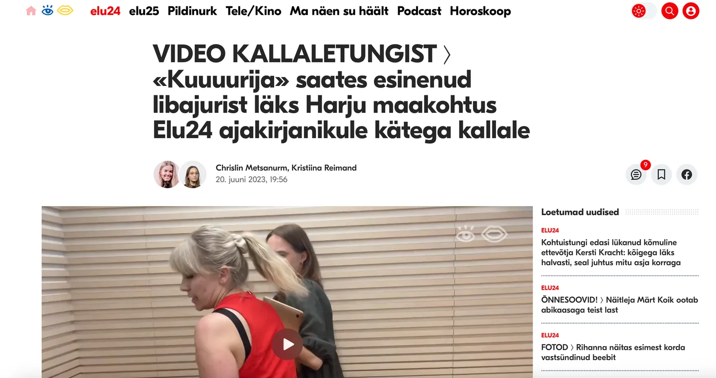 Kuvatõmmis artiklist.