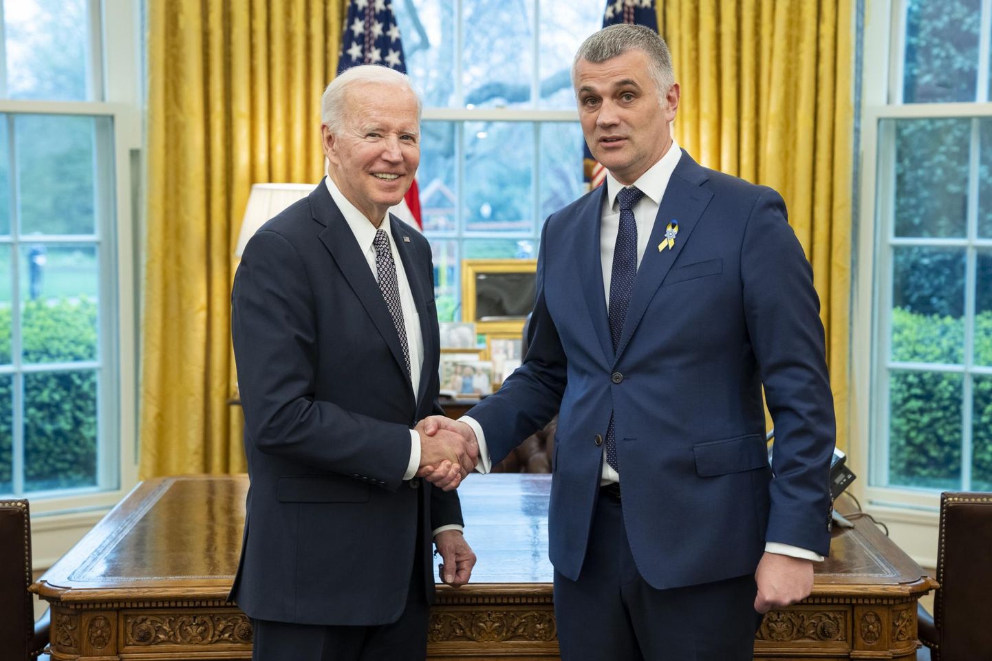 Посол Эстонии в Вашингтоне Кристьян Прикк встретился в Белом доме с президентом Джо Байденом 4 апреля