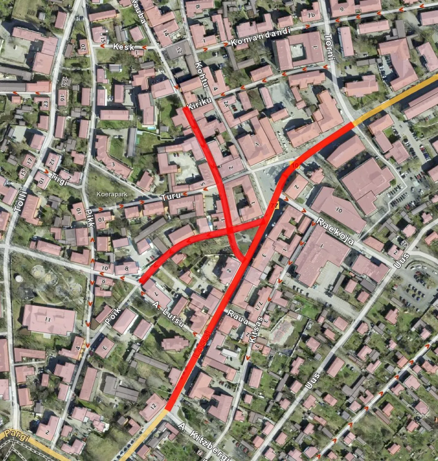 27.05. autodele suletud tänavad