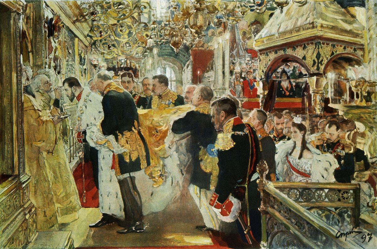 Vene kunstniku Valentin Serovi (1865-1911) maal Nikolai II võidmisest tema kroonimisel 1896.