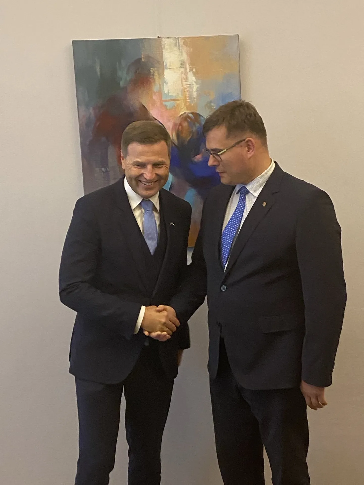 Kaitseminister Hanno Pevkur kohtumisel Vilniuses Leedu kaitseministri Laurynas Kasčiunasega.