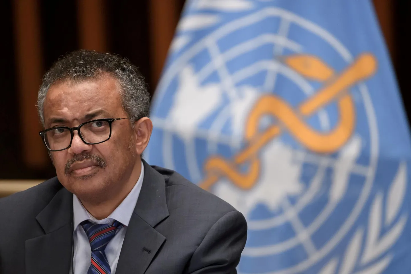 Maailma Terviseorganisatsiooni (WHO) peadirektor Tedros Adhanom Ghebreyesus pressikonverentsil Genfis mõne kuu eest. 