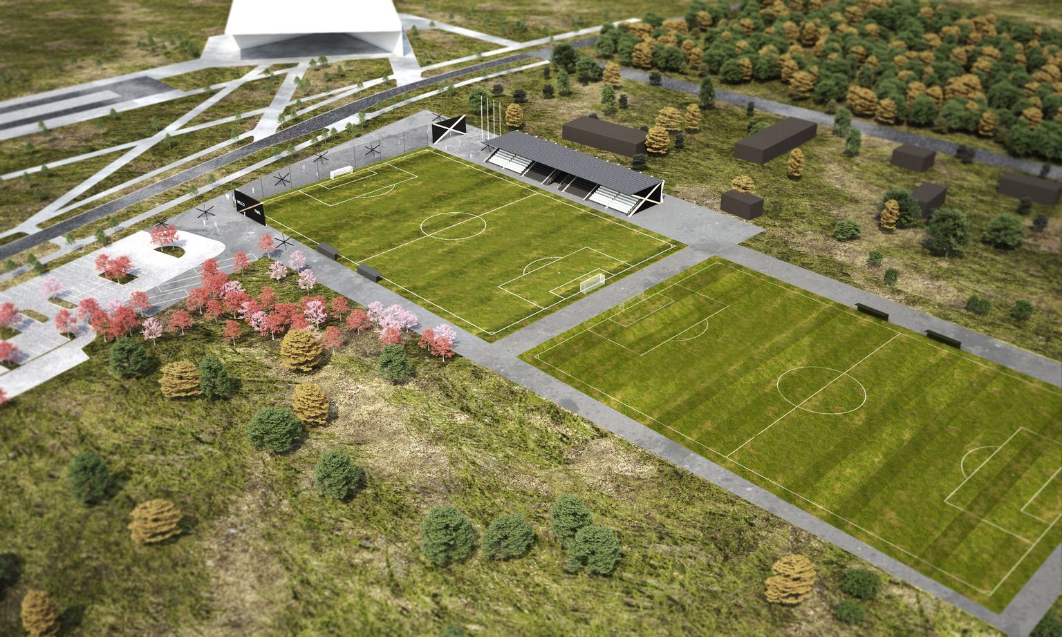Nii hakkab JK Welco jalgpallikompleks välja nägema. Kompleksi arhitektideks on Andres Lunge ja Mihkel Meriste.