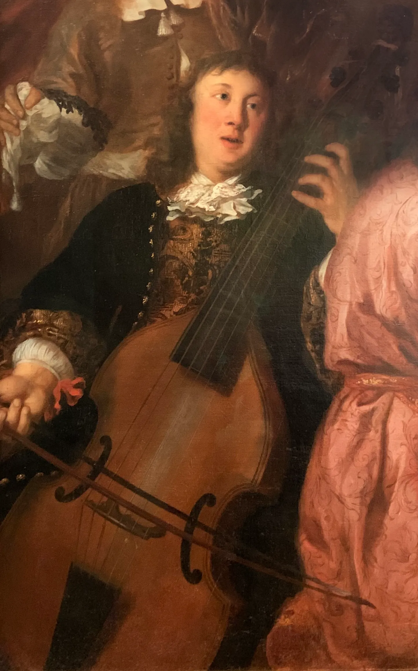 Dāņu komponists Dītrihs Bukstehūde (1637-1707) gleznotāja Johannesa Vorhūta darbā "Muzikālās svinības" (1674).