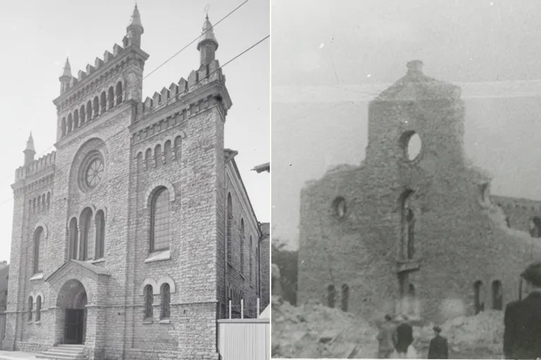 Таллиннская синагога на Тартуском шоссе была разрушена до основания.