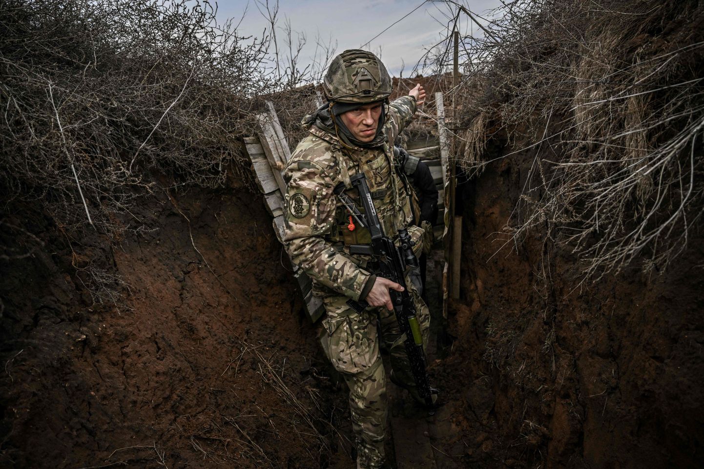 Ukraina sõdur Ukraina idarindel Novoluganskis.
