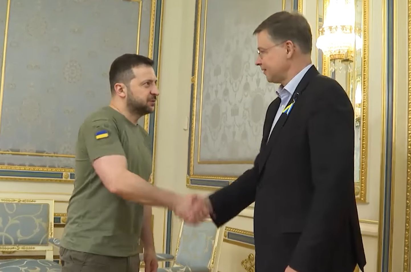 Валдис Домбровскис встретился с президентом Украины Владимиром Зеленским