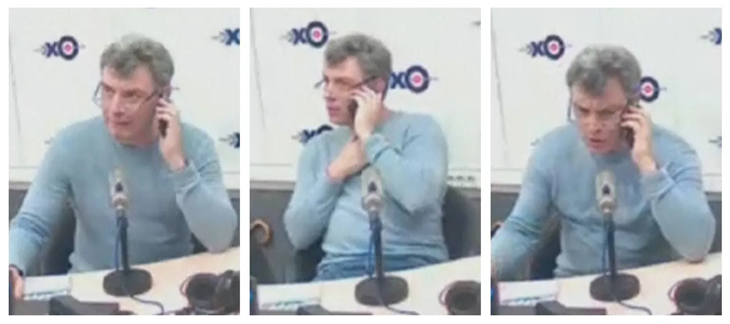 Boriss Nemtsov Moskvas Ehho Moskvõ raadiojaamas tehtud videokaadritel mõned tunnid enne mõrva.