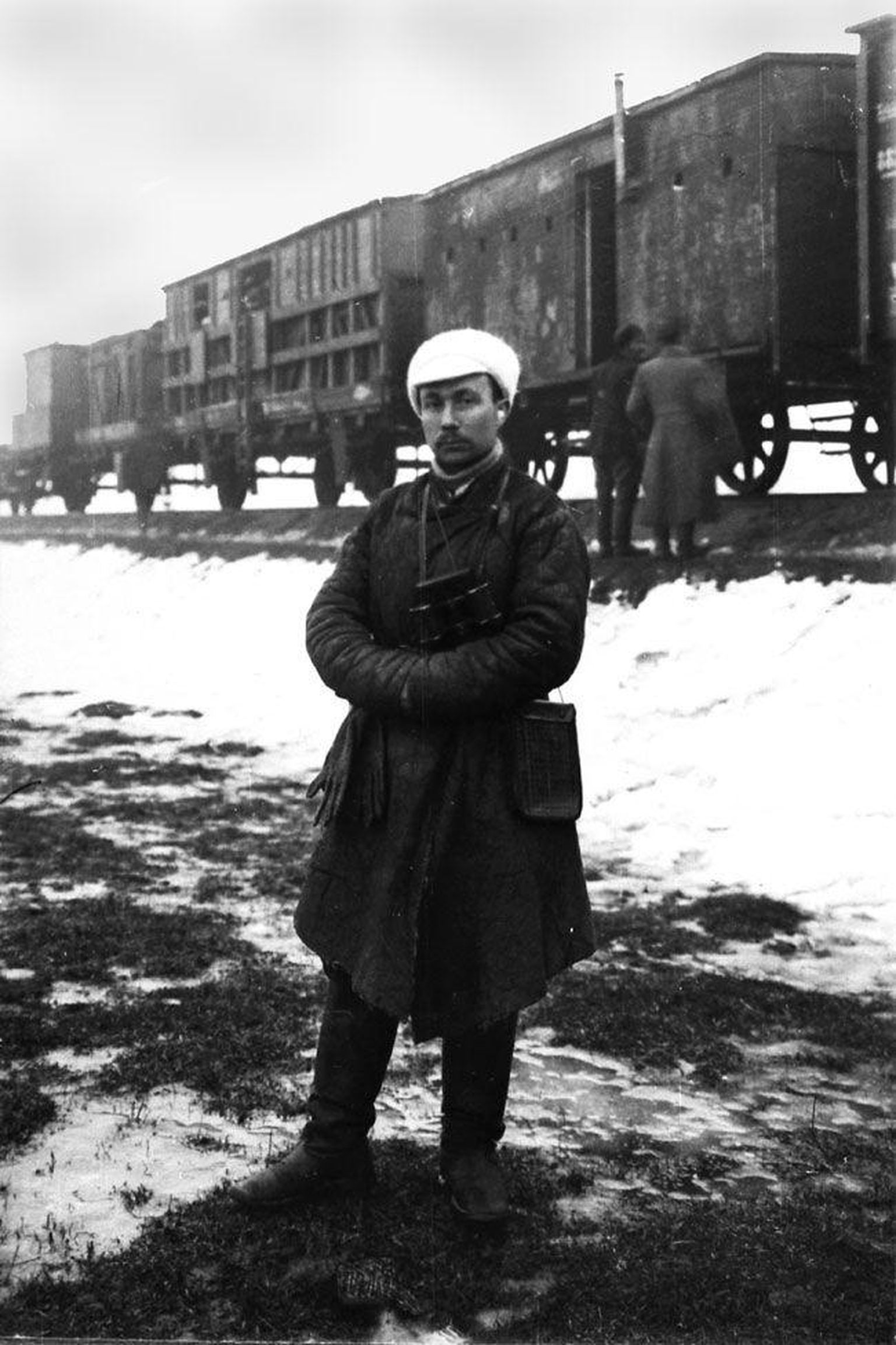 Soomusrongi nr 1 ülem Anton Irv Vabadussõja ajal Aegviidu jaamas.