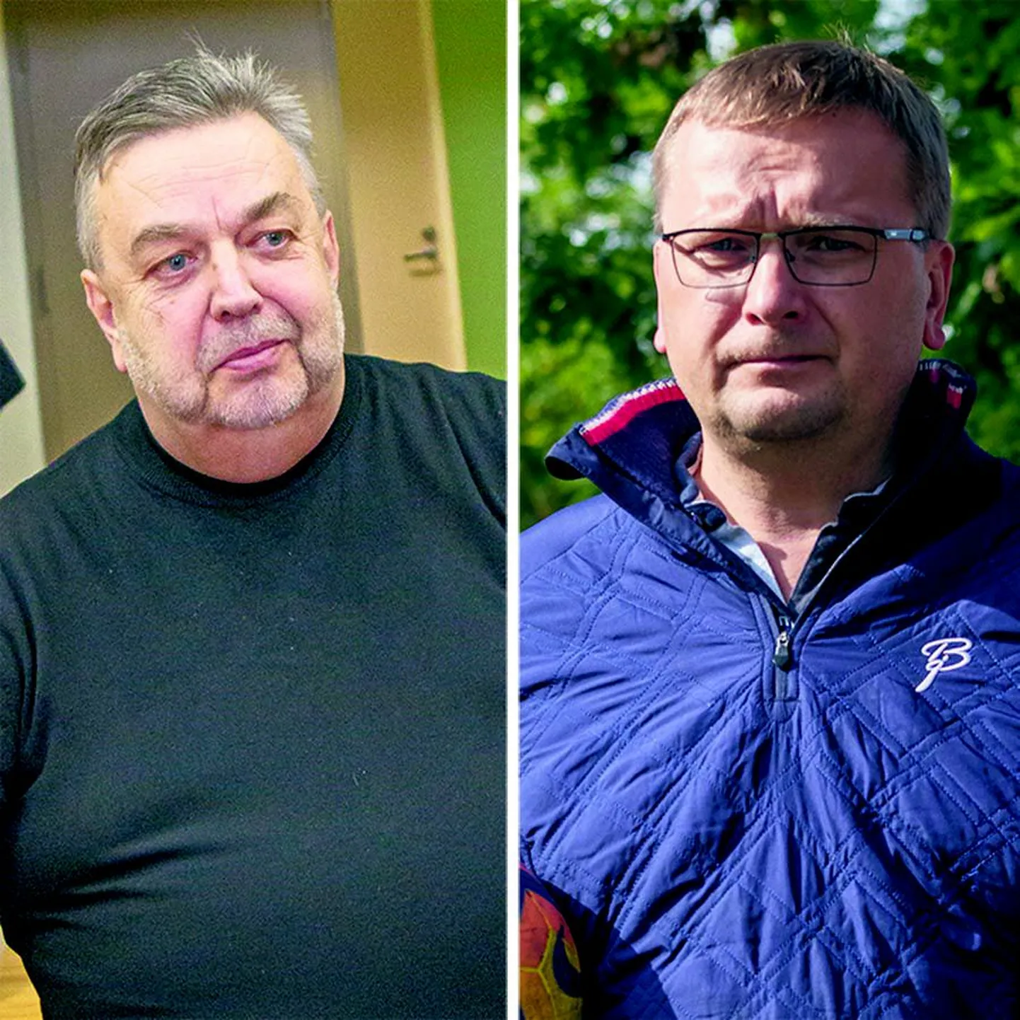 2 × Marko Saarm
Linnavalitsuse liige, Viljandi lauatenniseklubi eestvedaja Peeter Allikoja (vasakul) peab jalgpallurite soovi senisest enam toetusraha saada ebaväärikaks. Jalgpalliklubis treeningutel käiva poja isana näeb Rain Hüva, et jalgpalluritele tehakse teistega võrreldes vähem toetusraha andes selgelt liiga.