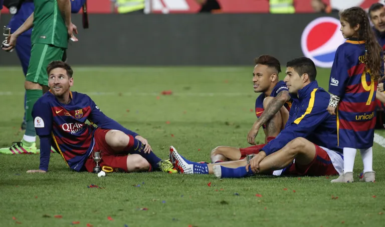 Lionel Messi, Neymar ja Luis Suarez /Scanpix