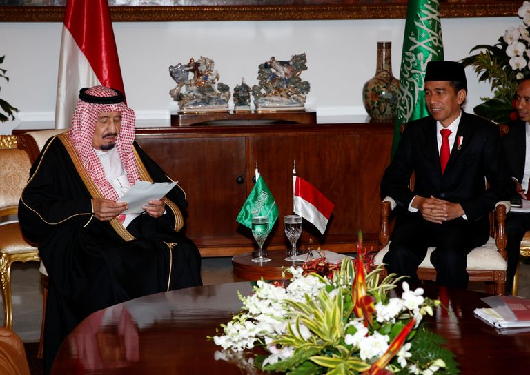 Saudi Araabia kuningas Salman ja Indoneesia president Joko Widodo