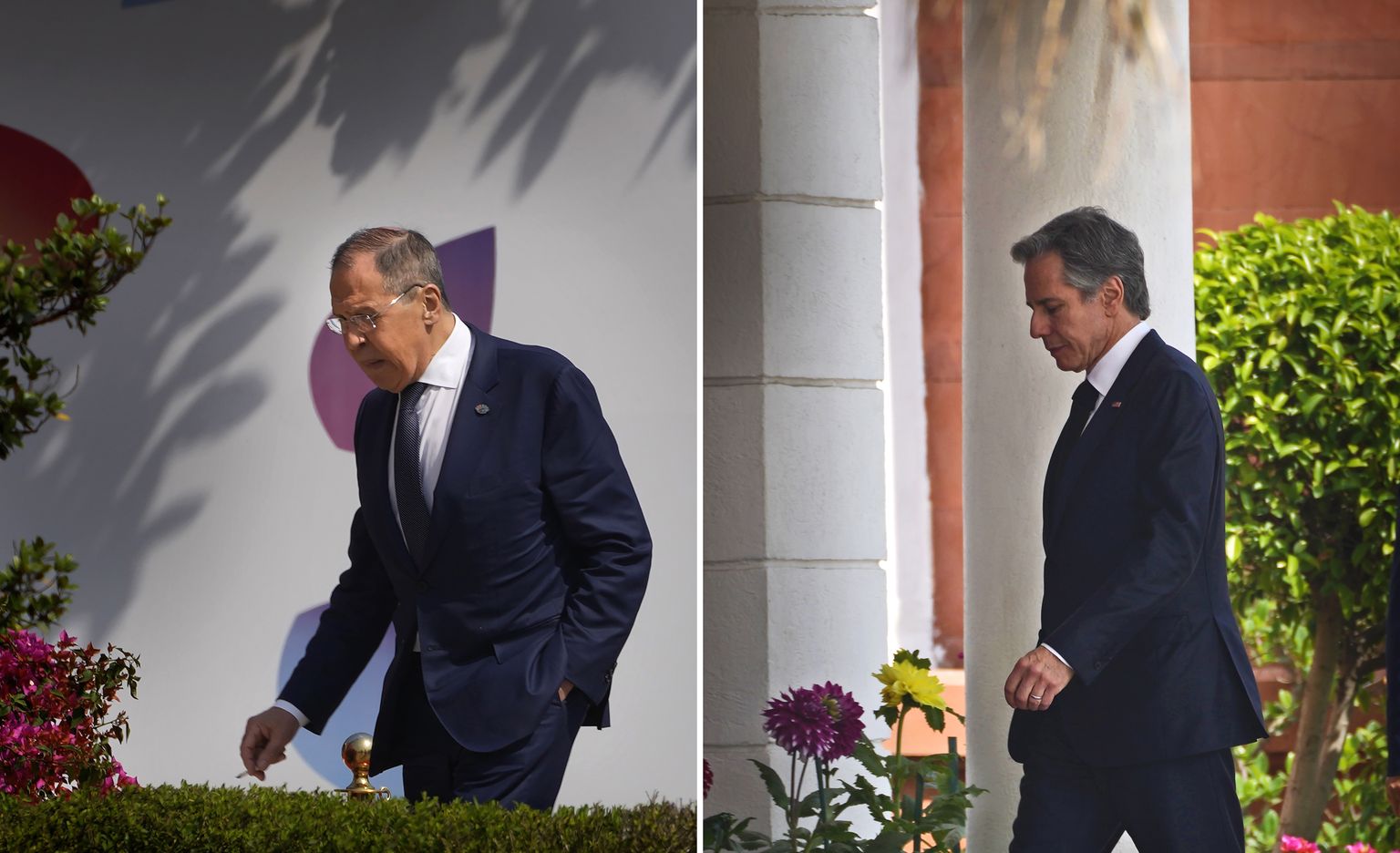 Krievijas Ārlietu ministrs Sergejs Lavrovs un ASV valsts sekretārs Entonijs Blinkens.