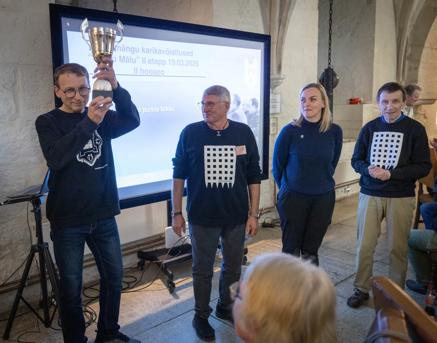 VÕIDUKAS KNIPRODE: Vasakult Toomas Harjus, Heino Joandi, Kristi Ots ja Mati Metsanurk. Pildilt puudub Oliver Maaker.