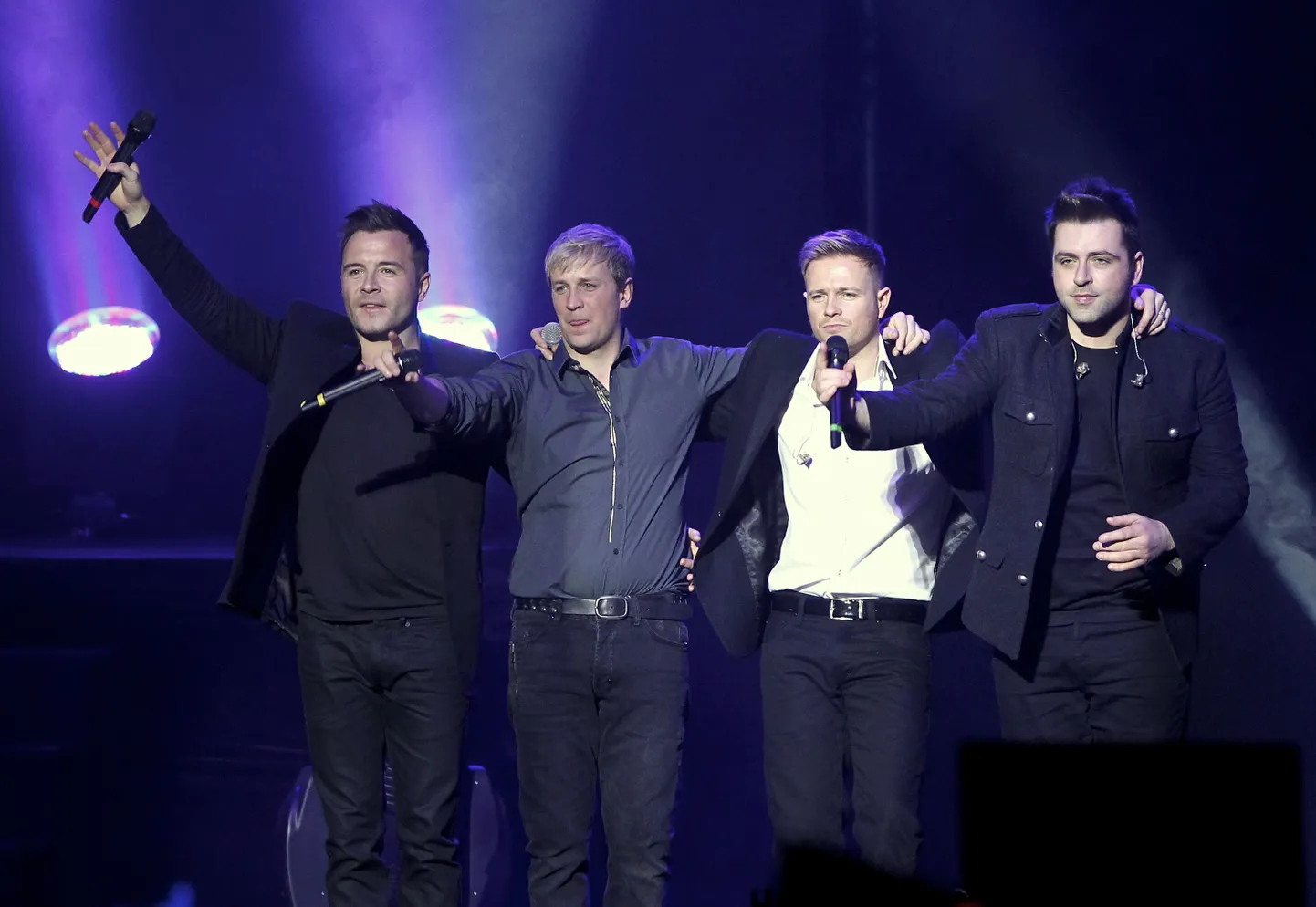 Bändi Westlife liikmed: Shane Filan, Kian Egan, Nicky Bryne ja Mark Feehily hüvastijätu kontserdil.
