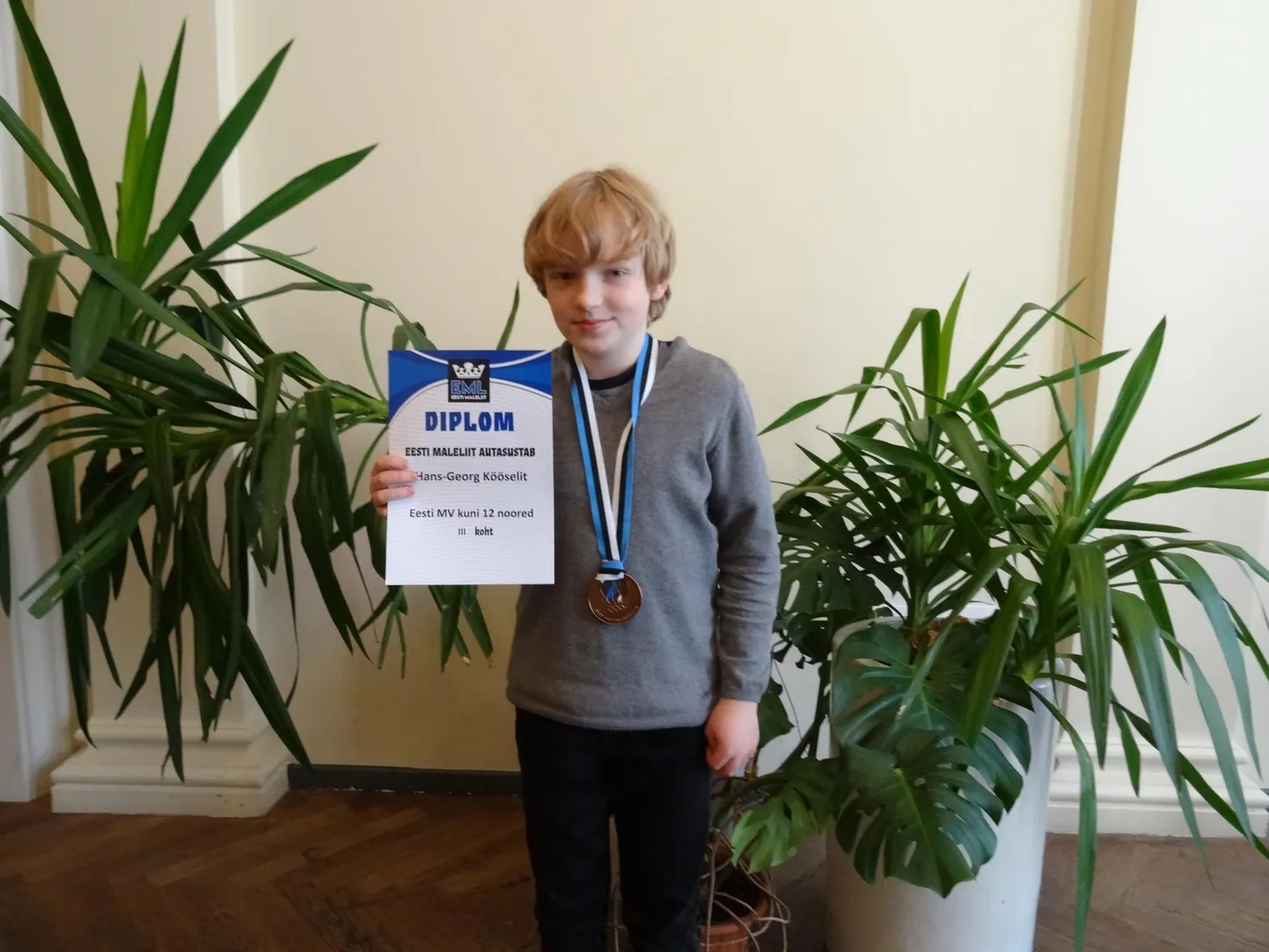 Hans-Georg Köösel maletas end Eesti esivõistlusel  U12 vanuseklassis kolmandaks.