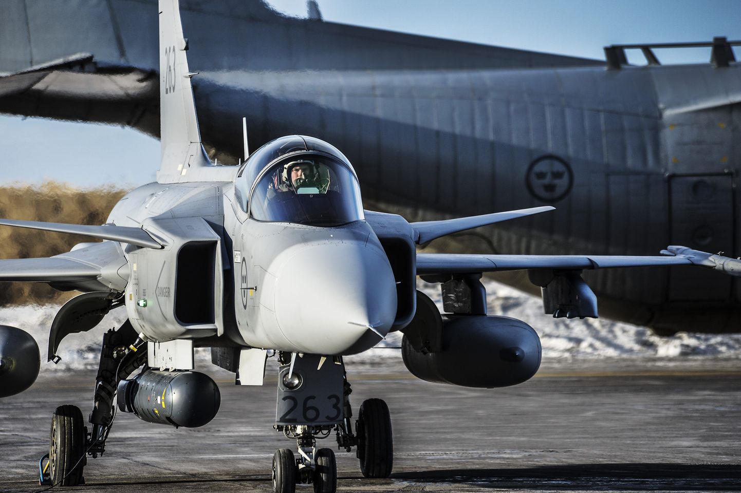 Rootsi õhujõudude JAS Gripen hävituslennuk.