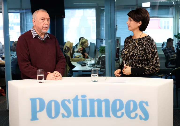 Студия Postimees: куда Народный фронт растерял русских сторонников? /Одежда ведущей: Luisa Spagnoli Estonia