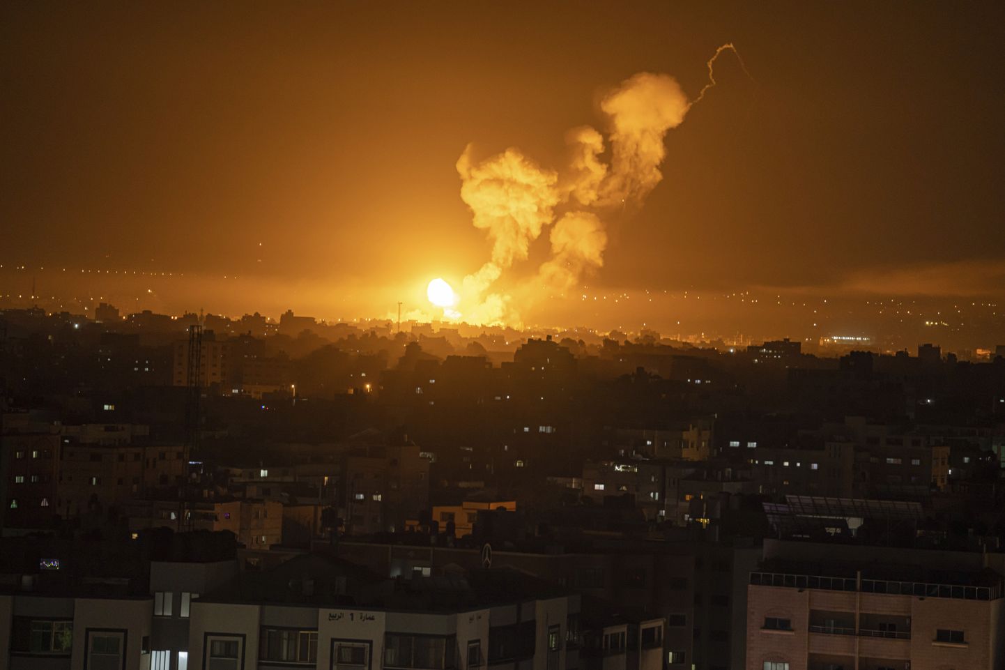 Kaader Iisraeli õhulöökidest Gaza sektoris.