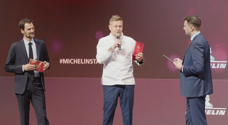 Андрей Шмаков на церемонии вручения премии "Мишлен", 14.10.2021